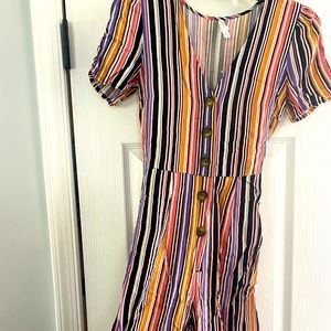 Target multi color stripe jumpsuit